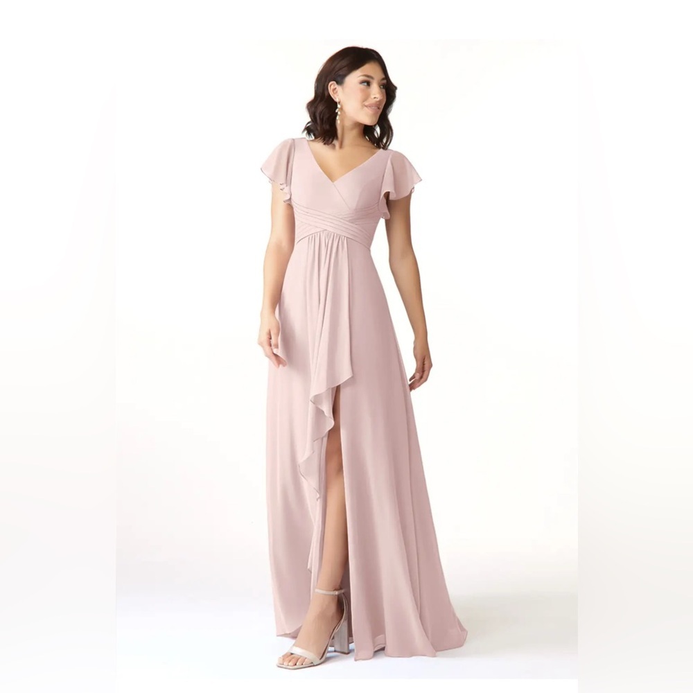 AZAZIE OMARI BLUSHING PINK A-LINE CHIFFON DRESS GOWN NEW WITH TAGS A14